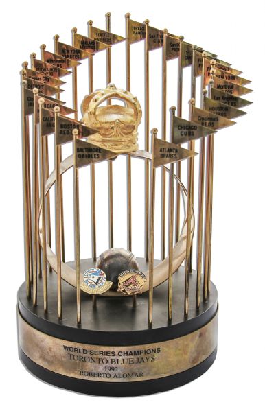 World Series Championship Trophy Won by The Toronto Blue Jays in 1992 & Presented to HOFer & Hero Roberto Alomar