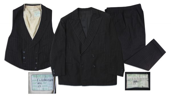 Edward G. Robinson Production Used Three-Piece Suit From ''The Cincinnati Kid'' -- With MGM Costume Label Filled Out With Robinson's Name & Movie Production Number