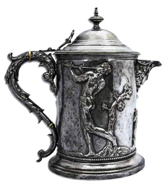 Silver Pitcher Gifted to Darryl F. Zanuck by His Good Friend Orson Welles -- With an LOA From Zanuck's Daughter