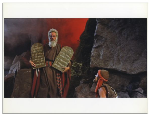 The Ten Commandments Prop From The Film ''The Ten Commandments'', Directed by Cecil B. DeMille  -- Held by Charleton Heston in His Iconic Role as Moses -- With Still Photos From On-Set