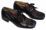 Bruce Lee Personally Owned & Worn Black and Red Italian Leather Shoes
