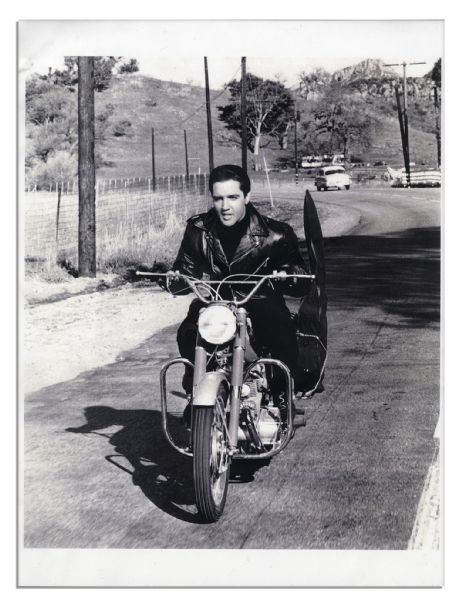 Elvis Presley Worn Black Leather Harley Davidson Motorcycle Jacket From His 1964 Musical Film ''Roustabout''