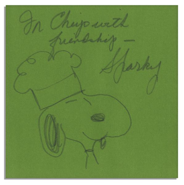 Charles Schulz Hand-Drawn Snoopy Sketch Within The ''Peanuts Cook Book''