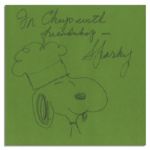 Charles Schulz Hand-Drawn Snoopy Sketch Within The ''Peanuts Cook Book''