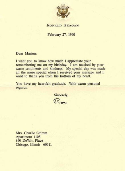 Ronald Reagan Typed Letter Signed -- ''...I want to thank you from the bottom of my heart...''