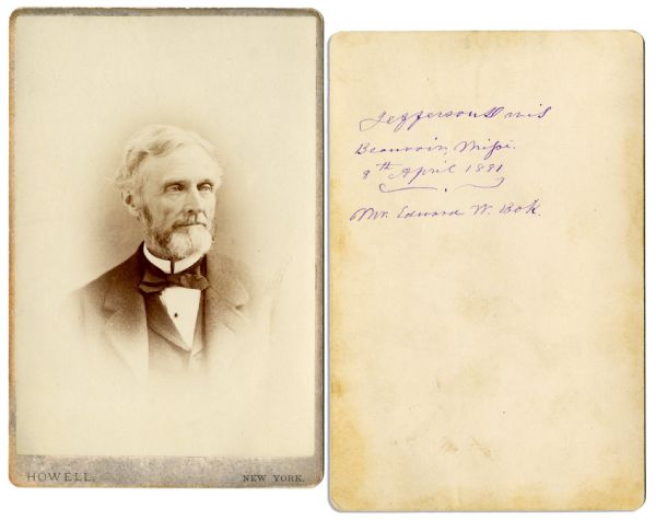 Jefferson Davis Signed Cabinet Photo