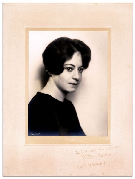 Dorothy Parker Large Photo With Inscribed & Signed Mat -- 1928