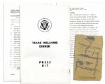 Complete Press Package for the JFK Texas Welcome Dinner -- Planned for the Night of His Assassination