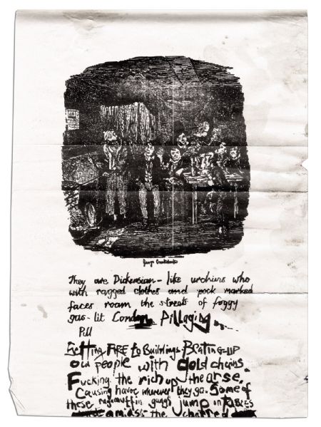 The Famous ''Oliver Twist Manifesto'' Poster for the Sex Pistols' Last Ever Show in Britain -- Single Sided Test Print Before Poster's Final Issue