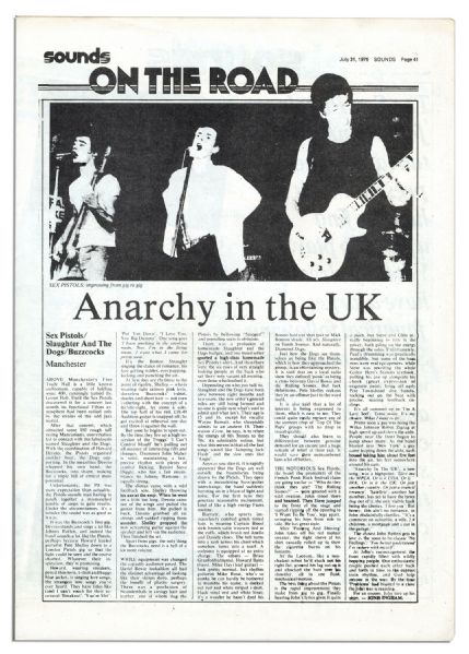 Sex Pistols 1976 Press Kit -- Issued by Glitterbest, Malcolm McClaren's Company to Get a Recording Contract for the Group -- ''The Sex Pistols are the foremost rock outfit in the country...''
