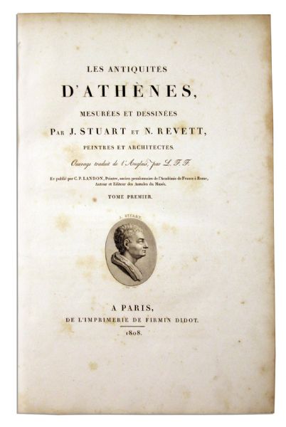 Stuart & Revett's 5-Volume Book Set, ''Antiquites d'Athenes'' -- Famous Architectural Study