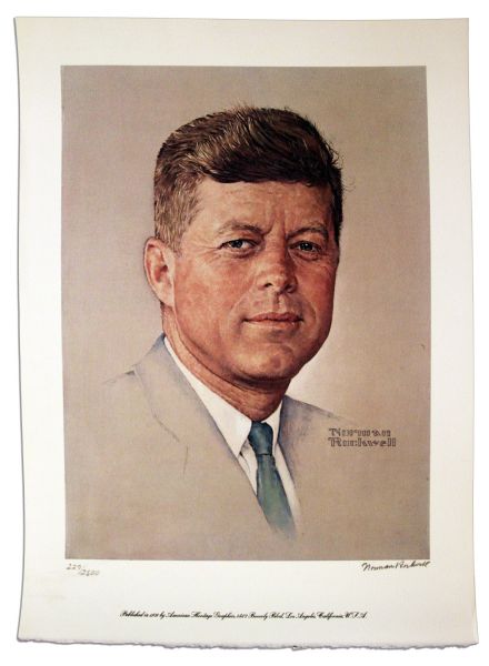 Norman Rockwell Signed Lithograph of JFK -- Appeared as the Cover of The Saturday Evening Post in 1960