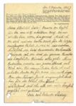 1943 Autograph Letter Signed by a Prisoner in Sachsenhausen Concentration Camp -- …Thankfully I have received the parcel. In it there was marmalade, sugar, dough…bread and apples…