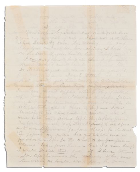 Confederate General George Pickett 1864 Autograph Letter Signed, Disparaging Robert E. Lee -- ''...If Mass Robt. [Robert E. Lee] will only leave us but I have my doubts...''
