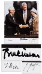Bill Clinton, Yassir Arafat & Yitzhak Rabin Signed 8 x 10 Photo -- Scarce Signed Photo of the Middle East Peace Accords at the White House in 1993