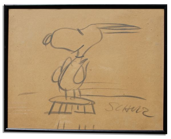 Charles Schulz Large Drawing of Snoopy -- Measures 18.75'' x 14.75''