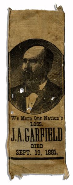 Assassinated President James A. Garfield Memorial Ribbon