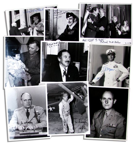 Large Collection of 19 WWII Generals Signed Photos -- Including James Van Fleet, Colonel Matt Urban & Others