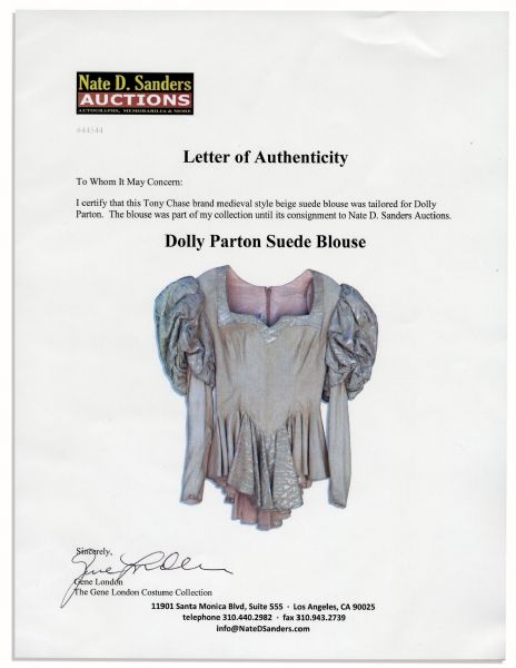 Dolly Parton Worn Suede Blouse