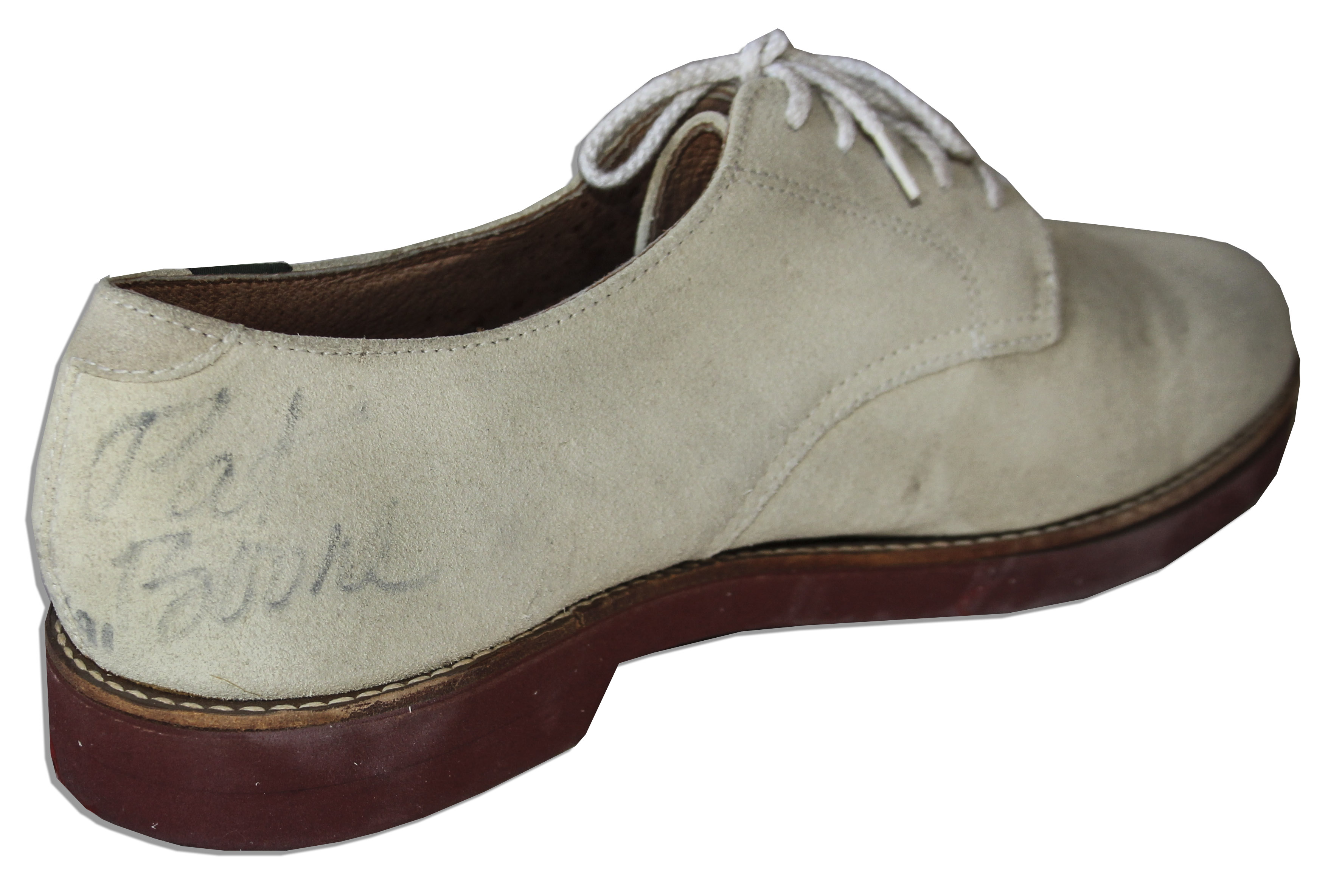 Pat Boone Signed White Shoes -- Signed 