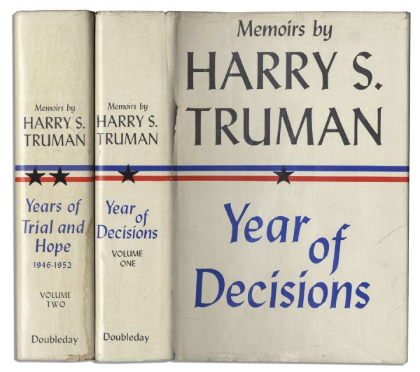 Harry S. Truman ''Memoirs'' -- Both First Edition Books of the Two-Volume Set Are Signed