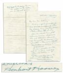 Herbert Hoover Humorous Autograph Letter Signed -- ...This is a titanium diamond...Your jeweler can take out one of your ordinary stones...you can pawn the ordinary one with dignity...