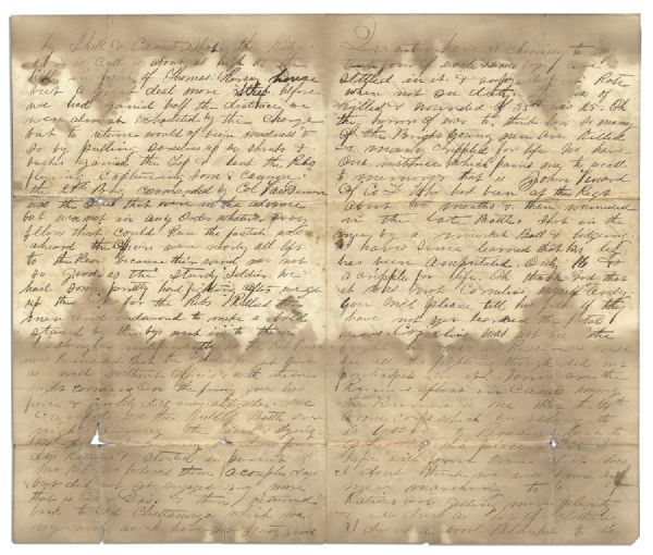 Civil War Letter -- Battles of Missionary Ridge & Lookout Mountain -- ''...storm of grape shot & canister & shell...We camped on the field of battle overnight among the dead & dying...''