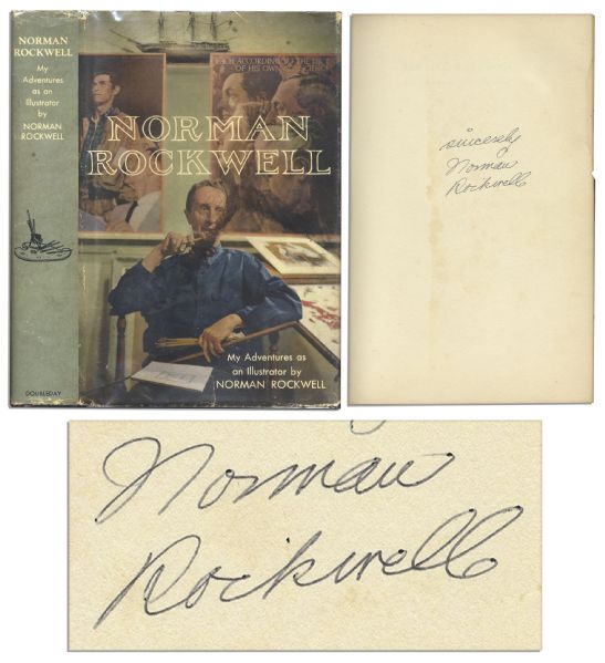 Norman Rockwell Signed Autobiography ''My Adventures as an Illustrator'' With Unclipped Dustjacket