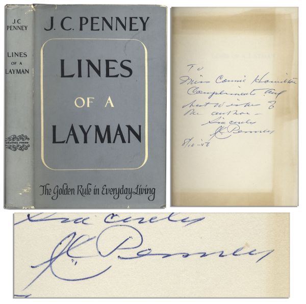 J. C. Penney ''Lines of a Layman'' Signed First Edition, First Printing