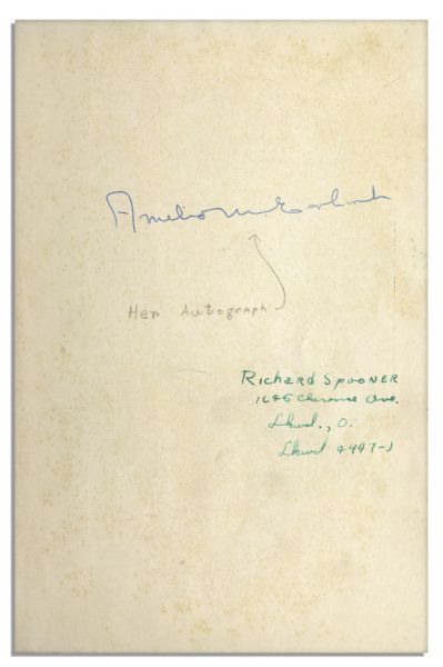 ''20 Hrs. 40 Min. - Our Flight in the Friendship'' Signed ''Amelia M Earhart'' -- With JSA LOA