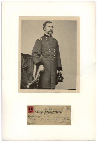 Civil War General & Gettyburg Hero Joshua Chamberlain Signed Check