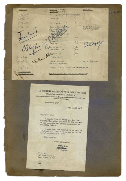 Mount Everest Team Signatures From 1953 -- Edmund Hillary, Tenzing, John Hunt, Tom Bourdillon and C.G. Wylie -- With a COA From Fraser's Autographs