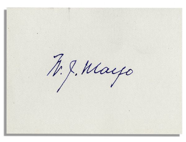 Drs. William & Charles Mayo Signatures From 1930