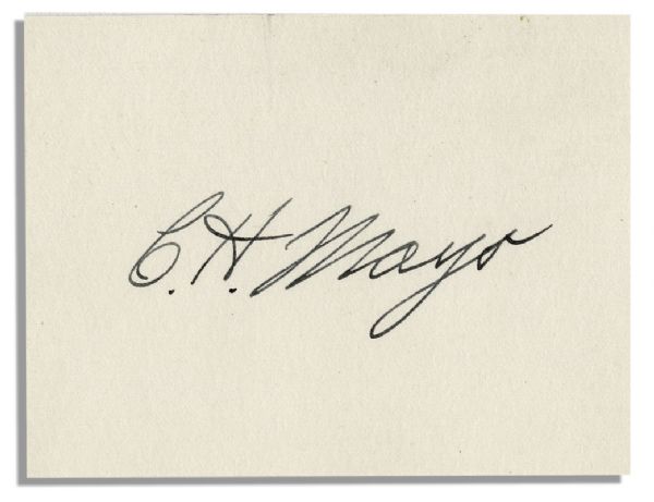 Drs. William & Charles Mayo Signatures From 1930