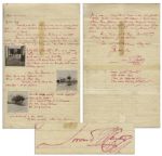 Howard Carter, Discoverer of King Tuts Tomb Autograph Letter Signed -- ...The Nile has risen and now I ride by boat. Between me and Luxor is one sheet of water...