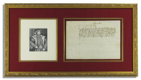 Rare King Henry VIII Document Signed, Circa 1510-1514