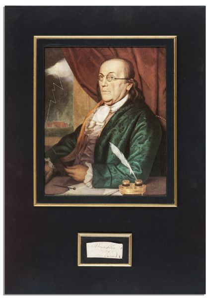 Nicely Framed Benjamin Franklin Signature
