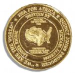 Grammy Award Gold Coin Honoring Super-Group USA For Africa & Their 1985 Record of the Year, We Are the World
