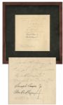 Mercury 7 Signatures -- All 7 Original NASA Astronauts Sign The Same Card -- Glenn, Grissom, Carpenter, Slayton, Cooper, Shepard, Schirra -- Framed to 12.5 x 13