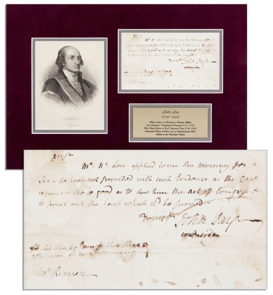 John Jay Autograph Letter Signed as Secretary of State