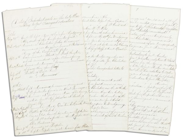 Confederate General P.G.T. Beauregard Civil War Dated Document Signed Three Times -- Chronicling His Major War Efforts