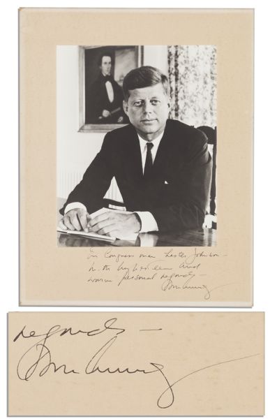 John F. Kennedy 11'' x 14'' Photo Display Signed With His Autograph Inscription