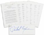 Richard Nixon Signed Press Release Pertaining to Watergate & Acknowledging His Resignation -- ...there have been allegations...that I knew about the planning of the Watergate break-in...