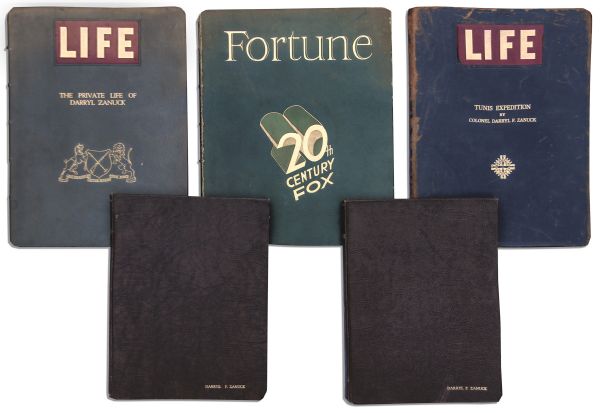 Lot of 5 Darryl F. Zanuck Bound Publications -- ''Life'' & ''Fortune'' From The 1930's -- With Articles on Zanuck -- & 20th Century Fox Materials From The 1950's, With Rare Marilyn Monroe Photos
