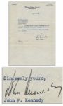 John F. Kennedy Typed Letter Signed From 1954 as a Young Congressman -- With PSA/DNA COA