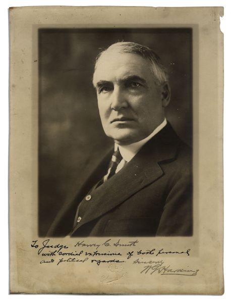 Warren G. Harding Signed 9.25'' x 12.75'' Photo