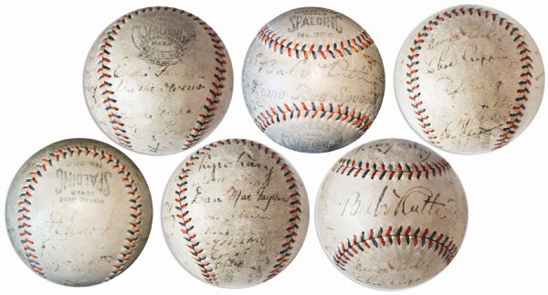 Babe Ruth Signed 1933 Yankees Ball -- Also Signed by 20 Players on the 1933 Yankees Including Lou Gehrig -- With PSA/DNA COA