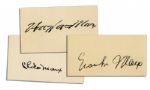 Marx Brothers Signatures -- Chico, Harpo & Groucho on 3 Separate Cards