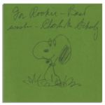 Charles Schulz Hand-Drawn Snoopy Sketch, Within The ''Peanuts Cook Book''