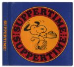 Charles Schulz Hand-Drawn Sketch of Snoopy Within His Signed ''Peanuts'' Foodie Theme Book, ''Suppertime!''